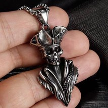 Mens Gothic Pirate Skull Pendant Necklace Punk Retro Rock Jewelry Box Chain 24&quot; - £7.18 GBP