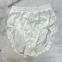 Vintage HANES Shiny White 100% Nylon Lace High Waist Panties Size 8 New - $24.70