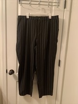 FUTURE COLLECTIVE Women&#39;s Pinstriped Pants KAHLANA BROWN Size 16W / 18W - $41.03