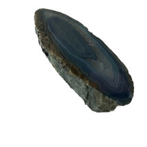 Agate Paperweight Blue Geode Crystal Polished Slab Display Brazil Decor 5.3 oz - £11.95 GBP