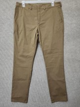 Mack Weldon Tech Chino Pants Mens 35/36x34 Brown Straight Leg Stretch FLAW NEW - £27.16 GBP