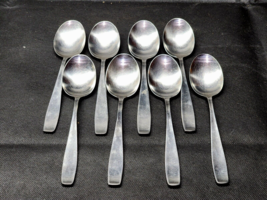 WMF Cromargan Germany LINE 7¼&quot; Soup Spoon - Fraser Stainless Flatware - Set Of 8 - £66.70 GBP