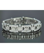13.10Ct Round Cut Simulated Diamond Men&#39;s Tennis Bracelet 925 Silver Gol... - $434.17 CAD