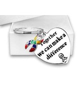 Autism ASD Awareness Ribbon Key Chain words &quot;... - €11,18 EUR