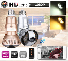 HD 1080P 360° Panoramic Hidden Camera Light Bulb Lamp Surveillance SD Card WiFi - £8.77 GBP+