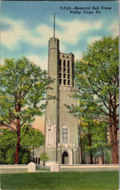 Valley Forge, Penn, PA, Memorial Bell Tower, Linen Vintage Postcard (A10) - £4.59 GBP