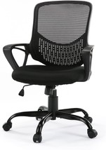 Office Chair Mesh Mid-Back Height Adjustable Swivel Chair Ergonomic Comp... - £93.51 GBP