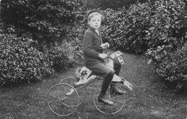 Proud Young Boy On Tricycle Hobby HORSE~1910s Real Photo British Postcard - £10.54 GBP