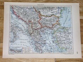 1929 Original Vintage Map Of Balkans Turkey Greece Yugoslavia Bulgaria - £15.33 GBP