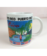 Vintage Puerto Rico Island Map Design Souvenir 3.75&quot; Coffee Cup - $212.95 MXN