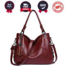Women Soft Leather Tassel Handbag For Ladies Luxury Crossbody Shoulder T... - £27.66 GBP