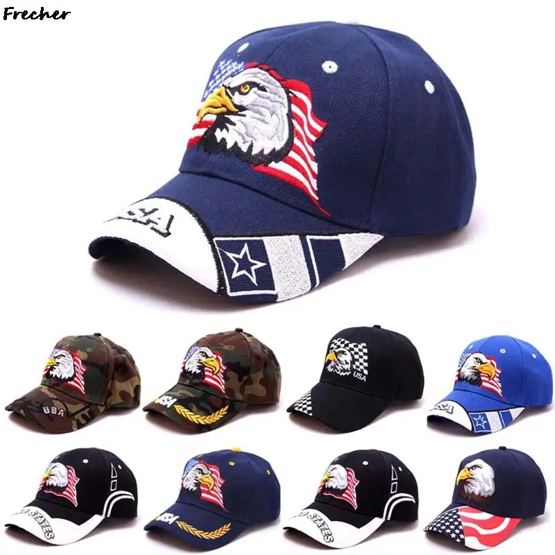Eagle and American Flag Golf Caps Women Men Fashion Baseball Cap USA 3D - £11.25 GBP
