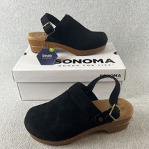 Sonoma Faux Wooden Clogs Block Heel Mules Chunky Womens Size 9.5 Y2K Ortholite - £25.20 GBP