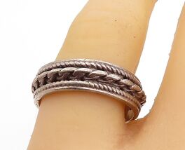 925 Sterling Silver  Vintage Dark Tone Rope Twist Band Ring Sz 9.5  RG5109 - $48.40