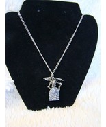 Gothic Fashion Skeleton with Wings RIP Tombstone Silver Necklace Chain 1... - £8.70 GBP