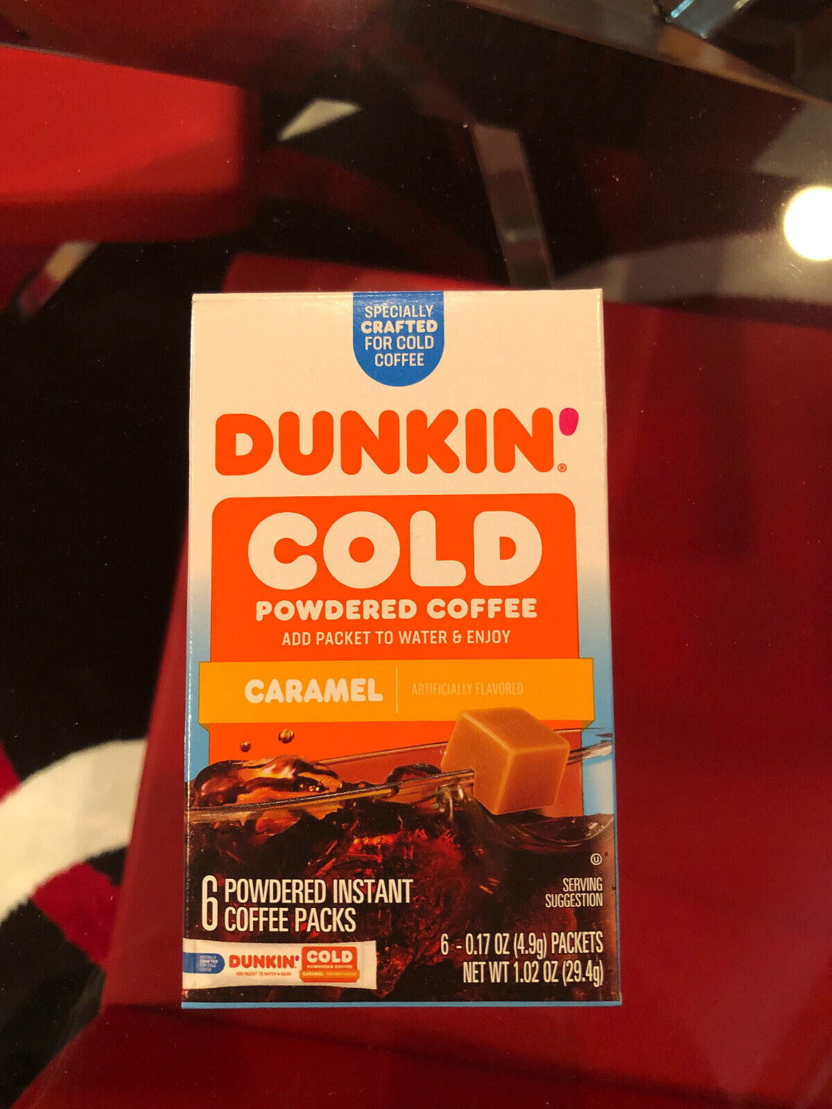 DUNKIN COLD BREW CARAMEL COFFEE POWDERED INSTANT COFFEE 6CT - £10.54 GBP