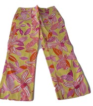 NWT LILLY PULITZER 0 XS cropped capris pants Liza Pacific yellow orange pink  - £39.86 GBP