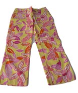 NWT LILLY PULITZER 0 XS cropped capris pants Liza Pacific yellow orange ... - £40.05 GBP