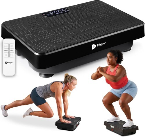 Lifepro LPVBRN-BLK Vibrating Plate Exercise Machine - Black (Open Box) - $63.89