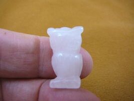 (Y-BIR-OW-507) 1" Pink Rose Quartz OWL bird gemstone carving OWLS owlet ... - $8.99
