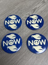 Vintage War Protest 1960s Lot Of 4 Peace Now Dual Dove Pinback Buttons JD - $10.89