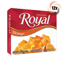 12x Packs Royal Orange Flavor Fat Free Gelatin | 4 Servings Per Pack | 1... - £21.54 GBP