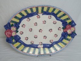 Fitz And Floyd Large Bow And Flower Platter 1995 Euc DH2352 - £11.92 GBP