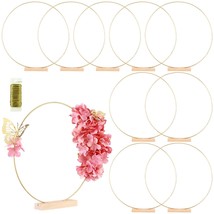 10 Pack Floral Hoop With Holders And 38-Yard Paddle Wire 16 Inch Metal Rings For - £50.50 GBP