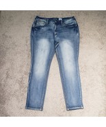 Time and Tru Skinny Women&#39;s Size 18 Mid Rise Distressed Blue Denim Jeans - $17.07