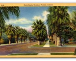 North Central Avenue Street View Phoenix Arizona AZ UNP Linen Postcard Y10 - $3.91