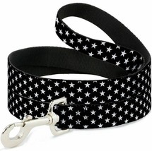Mini Stars Black &amp; White 6-foot Dog Leash by Buckle-Down - £16.52 GBP