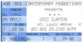 Vtg Eric Clapton Concert Ticket Stub August 29 1990 St. Louis Missouri - £19.38 GBP