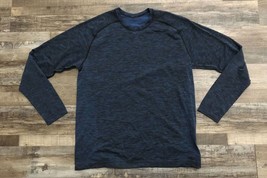 Lululemon Mens Shirt XL Blue Metal Vent Long Sleeve Heather Stretch Logo - £19.35 GBP