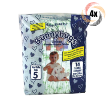4x Packs BunnyHugs Medium Size #5 | 14 Diapers Per Pack | Fast Shipping - £30.57 GBP
