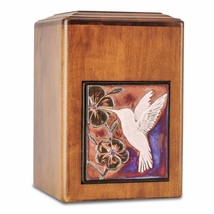 Large/Adult 289 Cubic Inch Raku Wood Hummingbird Funeral Cremation Urn for Ashes - £185.67 GBP