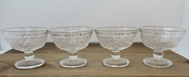 Vtg Footed Glass Sherbet Champagne Dishes Sunflower Set of 4 Anchor Hocking - £16.76 GBP