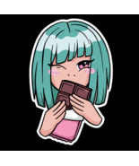 Cutie Anime Girl with Chocolate Funny Sticker Decal Car Truck Wall Phone - €4,81 EUR+