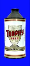 Trophy Beer of Chicago IL Conetop Can Themed 12x8in Metal Sign Mancave 1 - $34.72 CAD