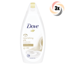 3x Bottles Dove Nourishing Silk Skin Natural Body Wash 500ml | New Vegan Formula - £19.06 GBP