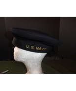 ORIGINAL WWII U.S. NAVY USN SAILOR SEAMAN UNIFORM CAP HAT BERET 6 7/8 - €40,61 EUR