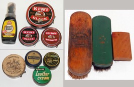 Shoe Polish, Leather Cream, Saddle Soap &amp; Shoe Brushes Vintage  - £26.30 GBP