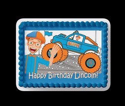 Blippi Monster Truck Custom Edible Birthday Cake Topper/ Peel like a sti... - €8,65 EUR