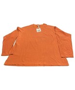 LL Bean Shirt Men&#39;s XL Orange Henley Waffle Knit Cotton Polyester Long S... - £22.32 GBP