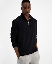 International Concepts Men&#39;s Half-Zip Sweatshirt Deep Black-Small - £20.75 GBP