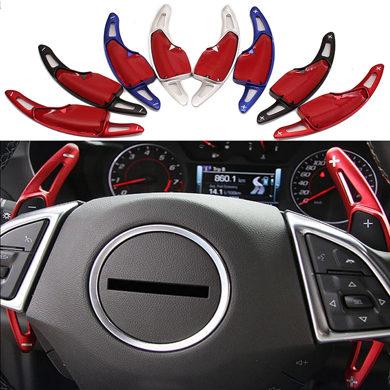 R chevrolet camaro 6th gen 2016 2017 2018 aluminum paddle shifters steering wheel shift thumb200