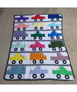 Handmade Crochet Granny Square w/Trucks Throw 62&quot;x 48&quot; - €22,94 EUR