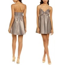 Alice + Olivia Melvina Dress Tie Front Mini Babydoll in Waterfall Size 8 - £118.50 GBP