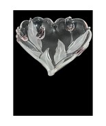 Mikasa Heart Shaped Glass Bowl With Pink Tulips - £15.19 GBP