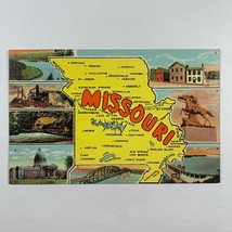 Postcard Missouri MO Map Landmarks PM Joplin 1963 to Nebraska D40 - £3.32 GBP