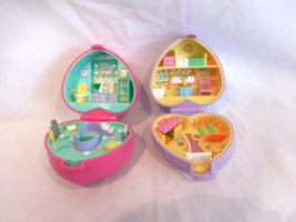 Polly Pocket Bluebird Pink Heart Bathtime Bath Time Fun + Purple  Bunny Compact - $27.72